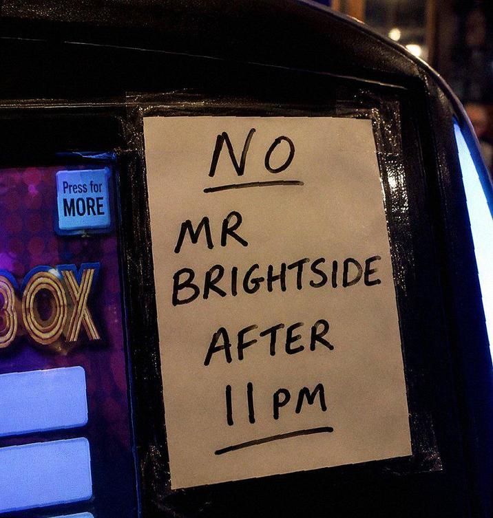 Press for MORE DOX NO MR BRIGHTSIDE AFTER 11PM