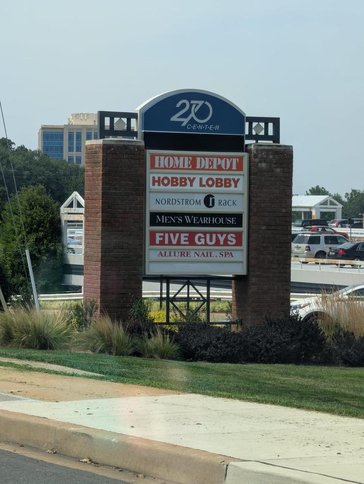 20 C-E-N-T-E-R HOME DEPOT HOBBY LOBBY NORDSTROM Rack MEN'S WEARHOUSE FIVE GUYS ALLURE NAIL & SPA KI