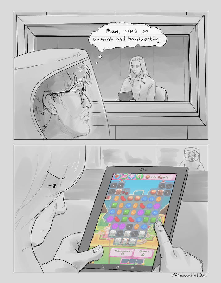 Man, she's so patient and hardworking.... Déplacements: 45 Score: 0/4 @Gobelin Doll