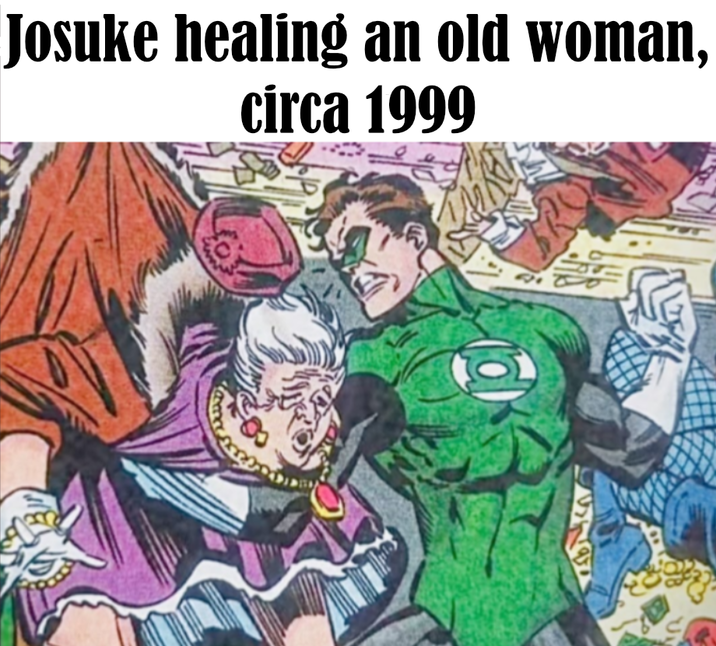 Josuke healing an old woman, circa 1999
