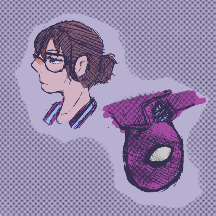 Comments from JevilAngle:
"with everyone posting their own versions of transfem parker i feel i should bring back my own version of her i drew two years ago,,,,"
"thank youu I wanted to give her a suit similar to the Last Stand suit originally haha"
"when you are a trans woman with glasses bangs and messy shoulder length brown hair you cant ever draw petra parker without it feeling a bit like a self insert"
"'woman' i say, referring to myself as i forget once again im genderfluid"
"crazy to think we are all just forcefemming steve ditko" (replying to a comparison between Steve Ditko's yearbook photo and his artwork of Peter Parker)