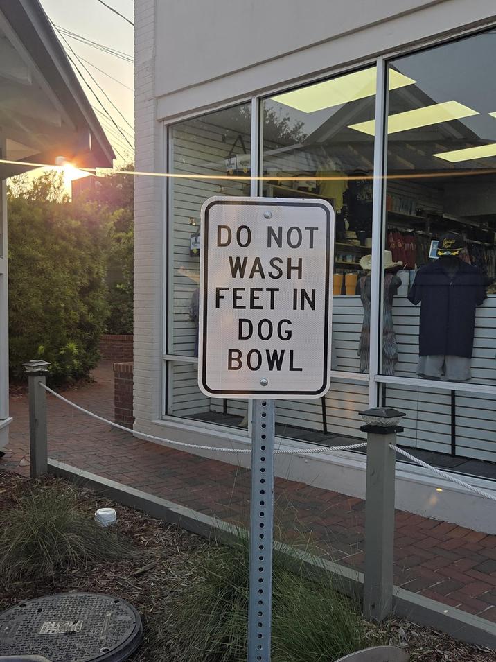 DO NOT WASH FEET IN DOG BOWL