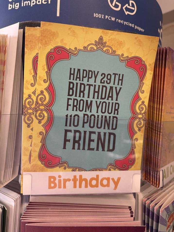 big im 100% PCW recycled paper HAPPY 29TH BIRTHDAY FROM YOUR G 110 POUND FRIEND Birthday The Lies before