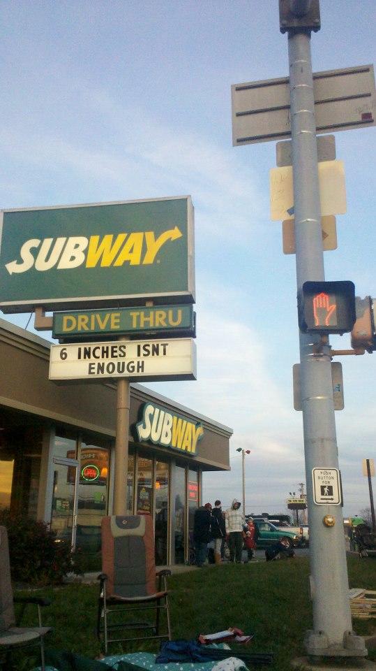 SUBWAY DRIVE THRU 6 INCHES ISNT ENOUGH OPEN SUBWAY PUSH BUTTON FOR