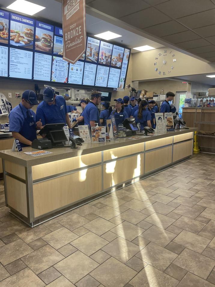 NKS CHICKEN&SANDWICHES BUTTERBURGERS CHICKEN Crepy Chicker SANDWICHES Beal Put I'VE DEL Collects 39 BACON VA CRE CHALLENGE 2021 BRONZE Finalist ING STRONGER TOGETHER 12 EITA MEALS SHAKES&MALTS CREATE YOUR AND THOKER DEWER ALWAYS ALLENGEN SPICT AVAILABLE