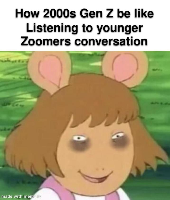 How 2000s Gen Z be like Listening to younger Zoomers conversation made with mematic