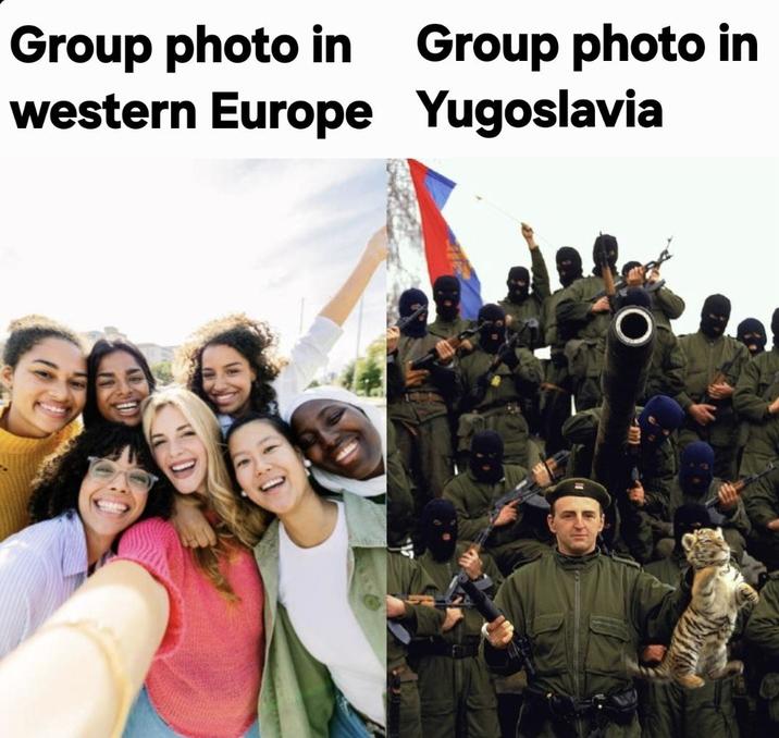 Group photo in Group photo in western Europe Yugoslavia