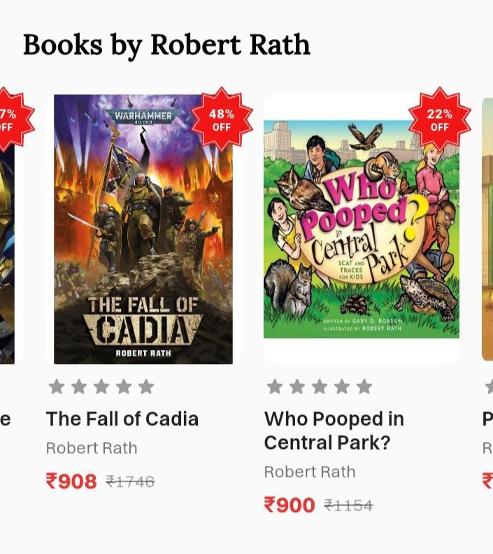 Books by Robert Rath 7% FF WARHAMMER 48% OFF 22% OFF THE FALL OF CADIA ROBERT RATH WHO Pooped? Central 19 SCAT AND TRACKS FOR KIDS Park WRITTEN BY GARY D. ROBSON ILLUSTRATED BY ROBERT RATH e The Fall of Cadia Robert Rath 908 1746 Who Pooped in Central Park? Robert Rath 900 1154 P R Hv