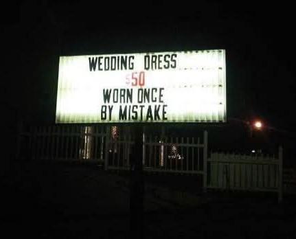 WEDDING DRESS $50 WORN ONCE BY MISTAKE