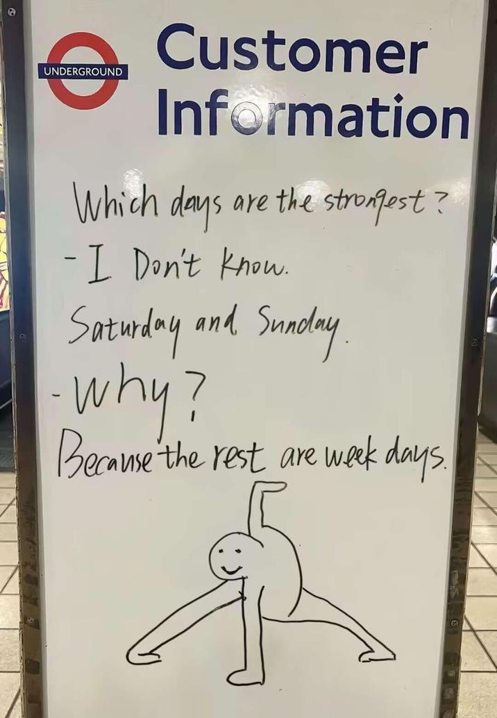 UNDERGROUND Customer Information Which days are the strongest? - I Don't know. Saturday and Sunday. -why? Because the rest are week days. Z