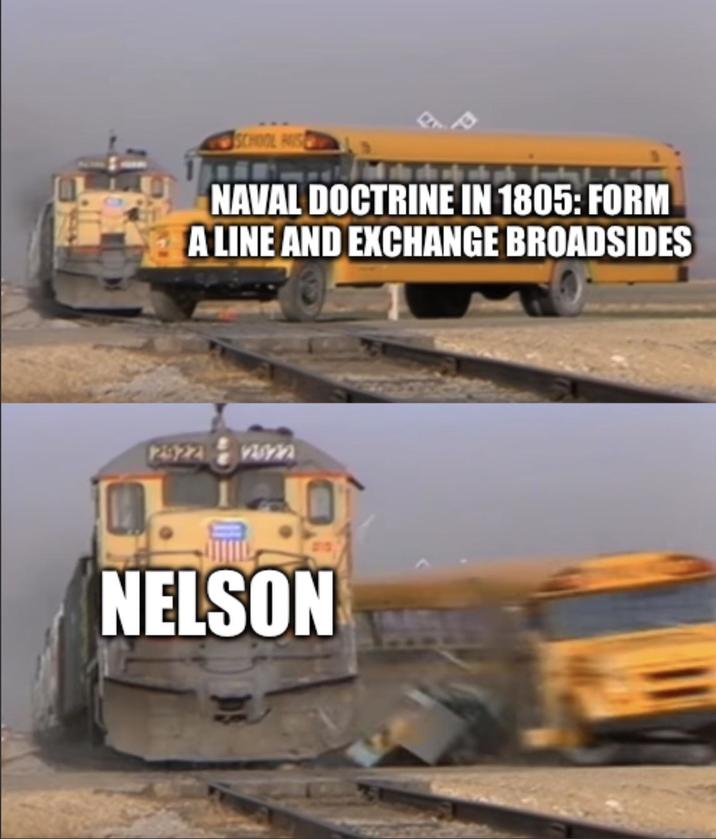 SCHOOL HIS NAVAL DOCTRINE IN 1805: FORM A LINE AND EXCHANGE BROADSIDES NELSON