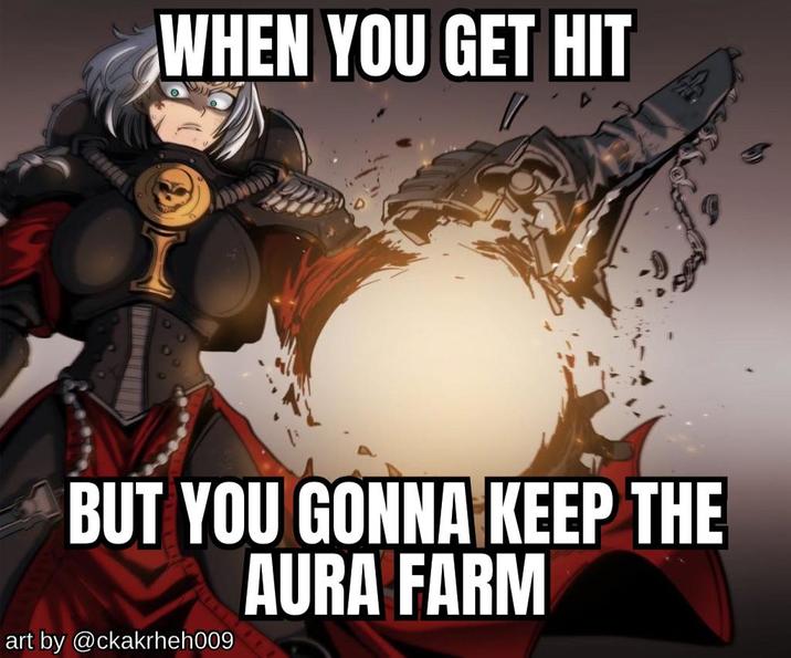 WHEN YOU GET HIT BUT YOU GONNA KEEP THE AURA FARM art by @ckakrheh009