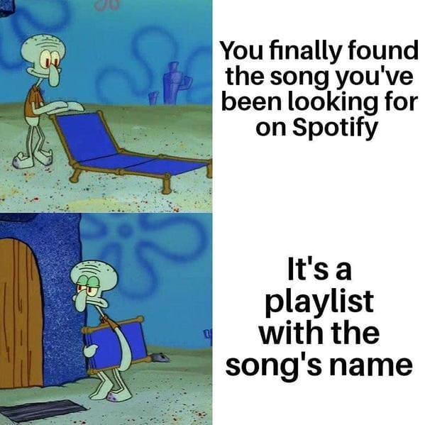 S You finally found the song you've been looking for on Spotify It's a playlist with the song's name