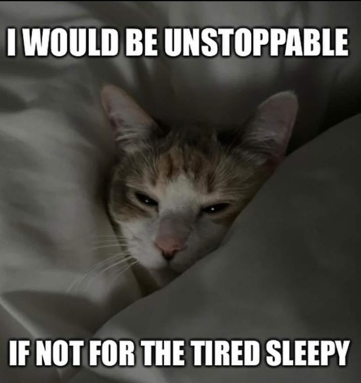 I WOULD BE UNSTOPPABLE IF NOT FOR THE TIRED SLEEPY