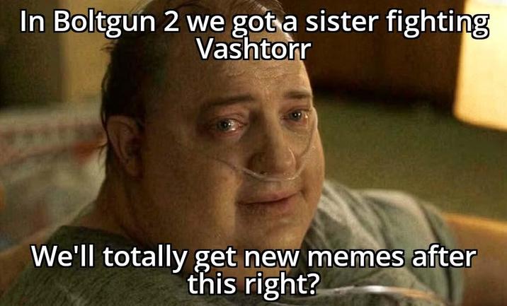 In Boltgun 2 we got a sister fighting Vashtorr We'll totally get new memes after this right?