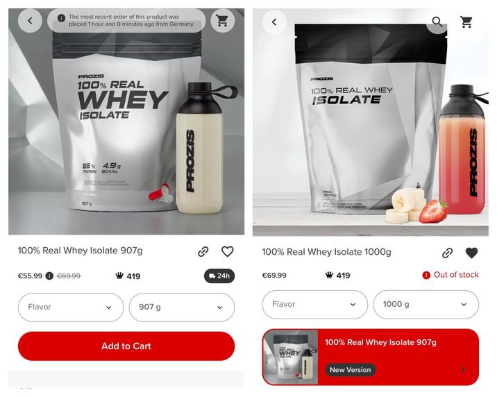 < The most recent order of this product was placed 1 hour and 0 minutes ago from Germany. PROZIS 100% REAL WHEY ISOLATE 86% 4.9g PROTEIN BCAAS 907 g TESTED AND PROVEN 100% Real Whey Isolate 907g €55.99 €69.99 Flavor 419 PROZIS PROZIS 100% REAL WHEY ISOLATE CERTIFICATES OD AND PROVEN 100% Real Whey Isolate 1000g -24h €69.99 Flavor 907 g ✓ Add to Cart W419 1000 g 100% Real Whey Isolate 907g WHEY New Version : PROZIS Out of stock