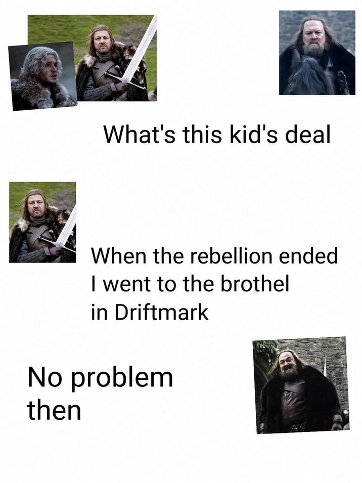 What's this kid's deal When the rebellion ended I went to the brothel in Driftmark No problem then