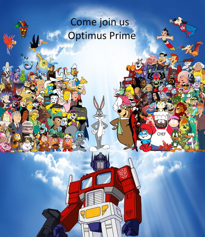 This is essentially my take on the "come join us in heaven meme" but with characters whose voice actor/actress have passed away over the years. ex. Bugs Bunny representing Mel Blanc.