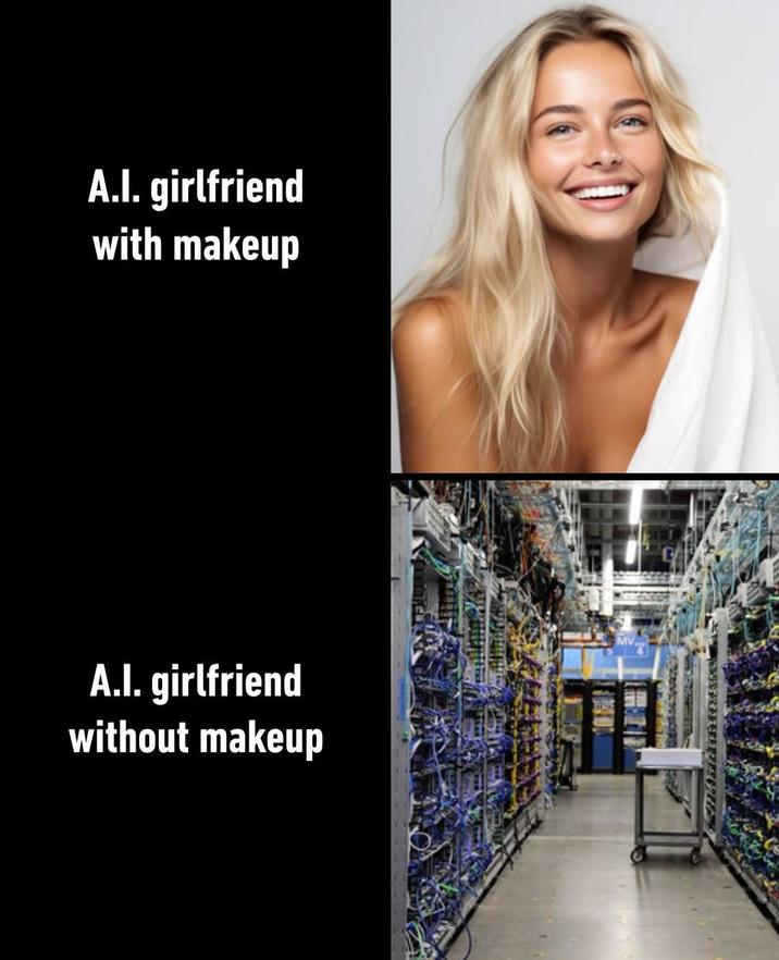 A.I. girlfriend with makeup A.l. girlfriend without makeup
