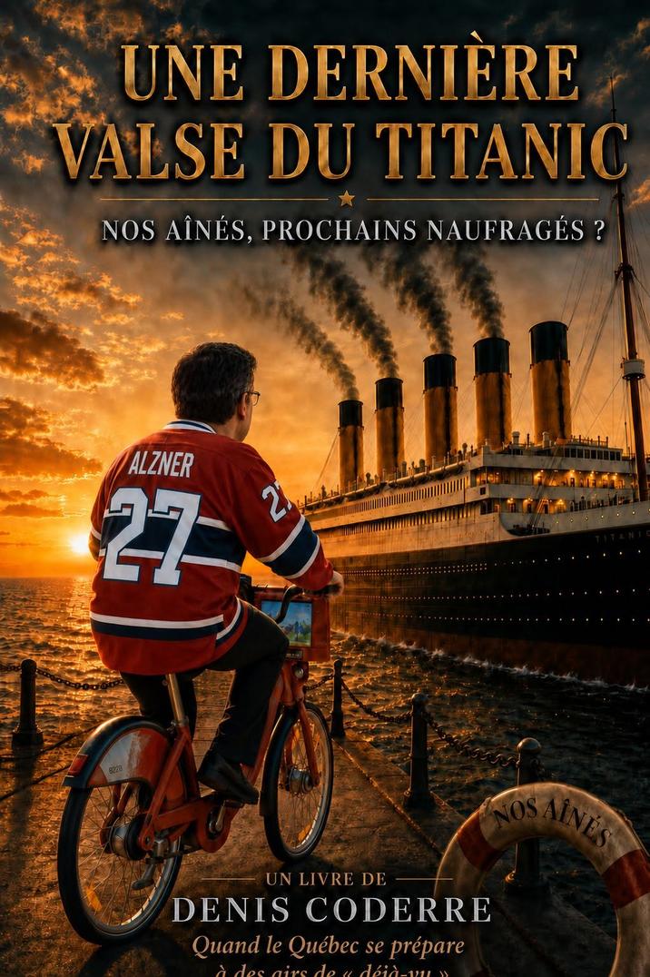 UNE DERNIÈRE VALSE DU TITANIC NOS AÎNÉS, PROCHAINS NAUFRAGÉS ? ALZNER 27 21 8228 UN LIVRE DE DENIS CODERRE Quand le Québec se prépare à des airs de u déià-NL » NOS TITANIC NINE'S