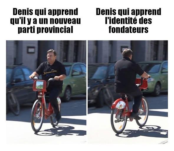 Denis Coderre délaisse Démocratie directe Denis qui apprend qu'il y a un nouveau parti provincial Denis qui apprend l'identité des fondateurs Démocratie