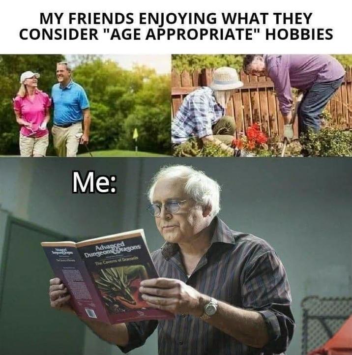 MY FRIENDS ENJOYING WHAT THEY CONSIDER "AGE APPROPRIATE" HOBBIES Maga Me: Advanced Dungeons Dragons The Caverns of Draconis