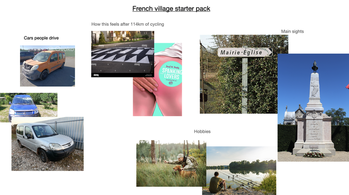 Cars people drive French village starter pack How this feels after 114km of cycling alamy Ovako alamy alamy alamy alamy alamy Image ID: F8T658 www.alamy.com Janet W. Hardy SPANKING FOR LOVERS ILLUSTRATED BY Hobbies Mairie-Église Main sights AUX ENFANTS CE LA CHAPELLE DE GUINCHAY MORTE POUR LA PATRIE