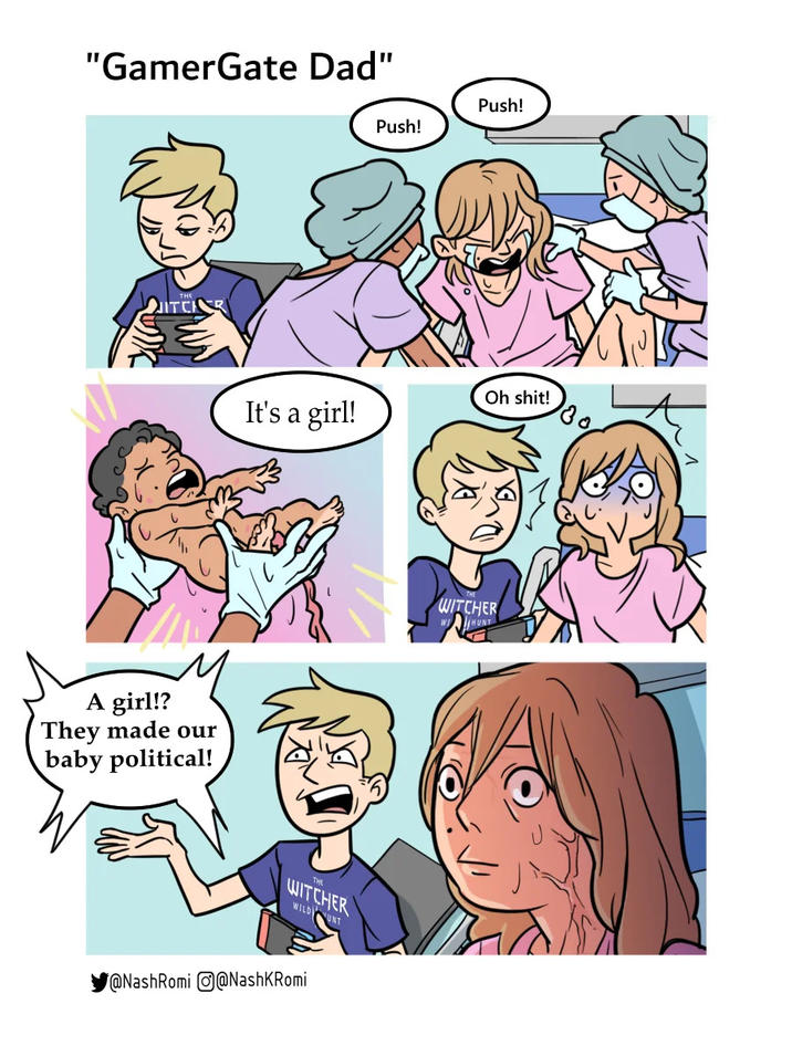 Originally posted on "Twitter":https://archive.is/7BUr8 and "Reddit":https://www.reddit.com/r/Gamingcirclejerk/comments/x43q8l/comment/imszl0l/ before "deleting both the original in regret":https://archive.is/NCqCl alongside it's follow-up panel:
!https://i.kym-cdn.com/photos/images/newsfeed/003/314/585/6d6.png!