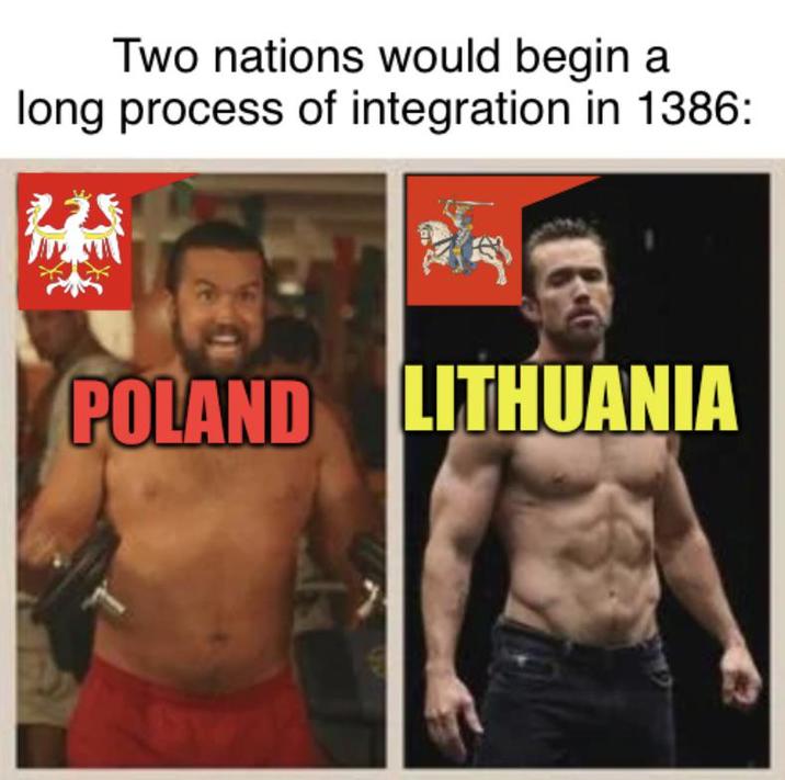 Two nations would begin a long process of integration in 1386: 225 POLAND LITHUANIA