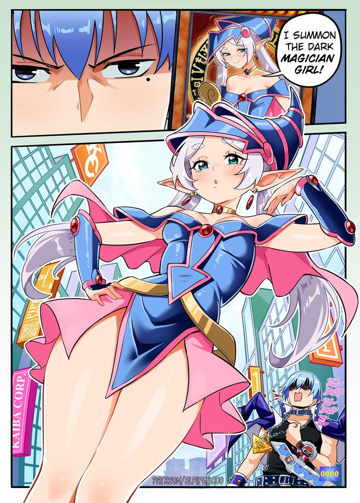 KAIBA CORP. PIPE ΗΛΙΟ I SUMMON THE DARK MAGICIAN GIRL! 0000 BAN DUMP BA DUHIP DUMP 0000 PATREON/ELPIPE 3000 :: IT: