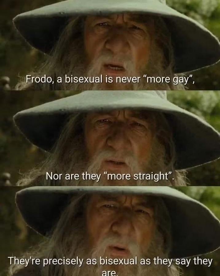 Frodo, a bisexual is never "more gay", Nor are they "more straight". They're precisely as bisexual as they say they are.