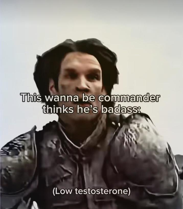 This wanna be commander thinks he's badass: (Low testosterone)