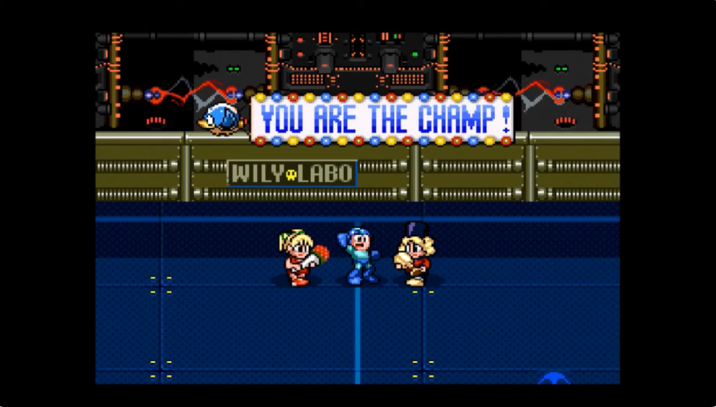 Mega Man Soccer secret ending.
From the SNES game. This video includes footage from the Tournament and Championship endings. Normally these endings aren't accessible, but you can see them by using some codes found by KungFuFurby and JLukas. The endings both have the character roll, so I edited the Tournament's part out for the sake of the video. Time stamps and codes can be found below.

Intro 0:00
Tournament Ending 1:39
Championship Ending 2:12

Tournament Code
82D29CEA
82D29DEA
82D29EEA
82D29FEA

Championship Code
82D1F0EA
82D1F1EA
82D1F2EA
82D1F3EA