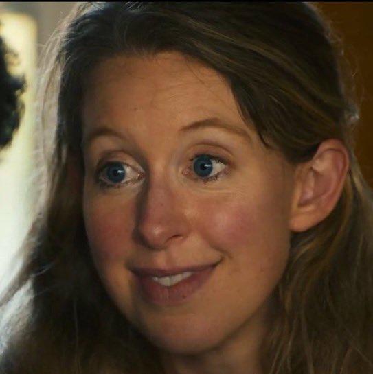 Elizabeth Holmes staring from the teaser for "You Can See Everything."