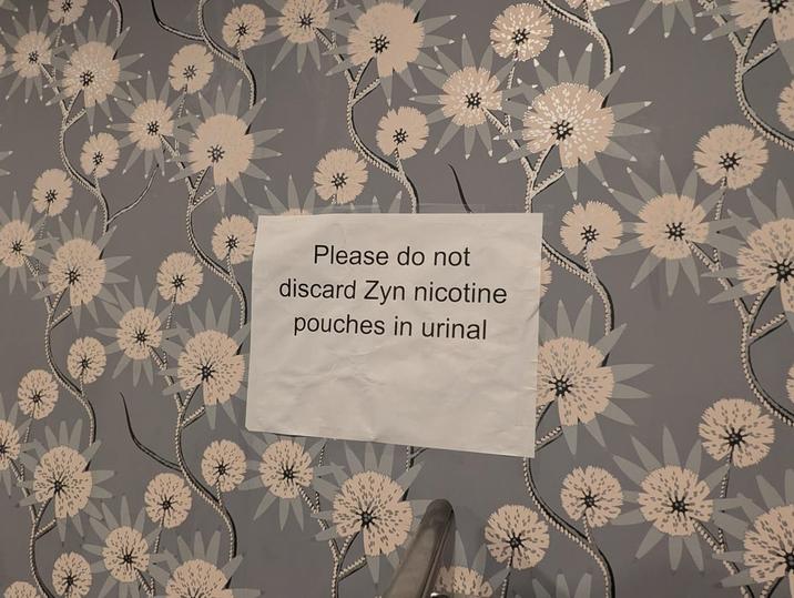 * Please do not discard Zyn nicotine pouches in urinal