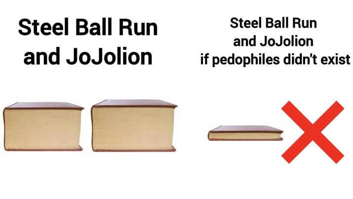 Steel Ball Run and JoJolion Steel Ball Run and JoJolion if pedophiles didn't exist -X