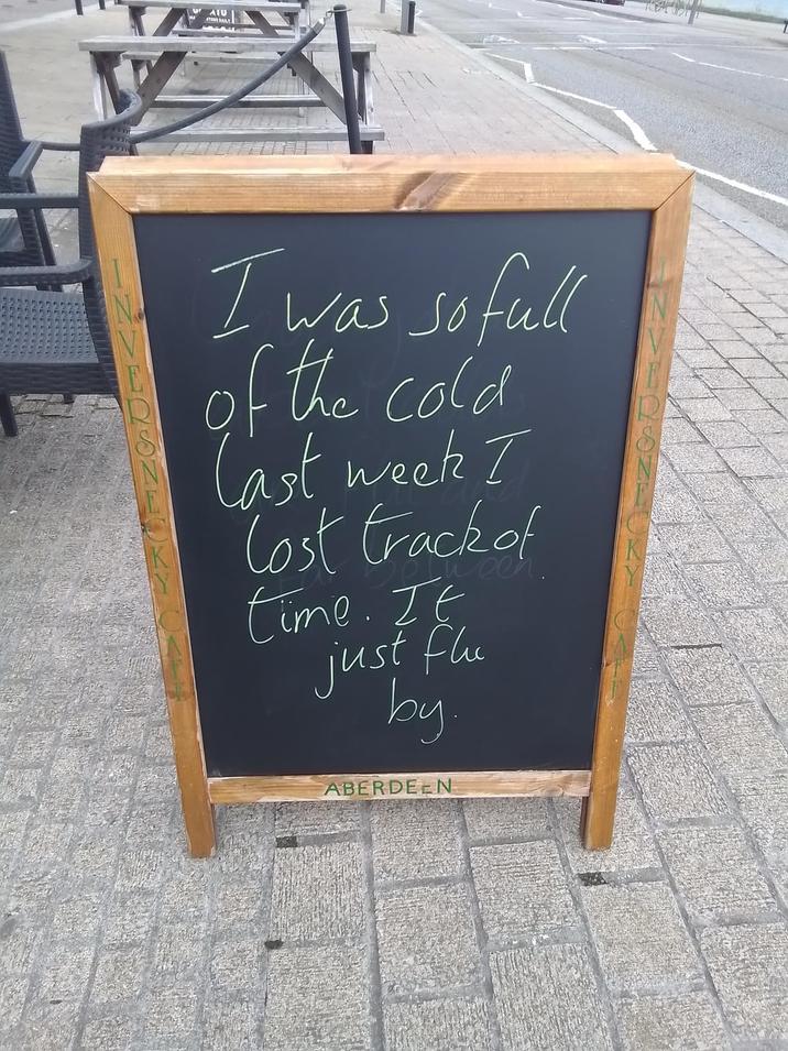 ATU I was so full of the cold Cast week I Cost track of time. It just flu by eween. ABERDEEN
