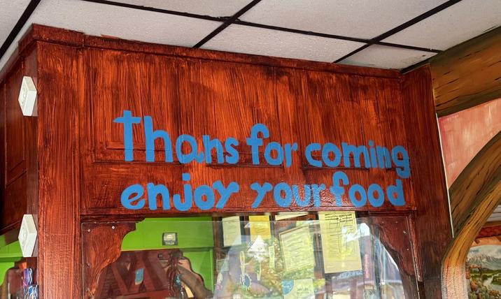 Thons for coming enjoy your food