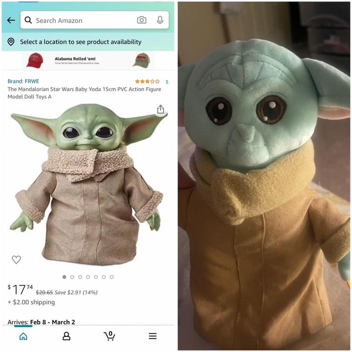 0 5α Search Amazon Select a location to see product availability Alabama Rolled 'em! Shop NCAA Nonal Champsonsha G Brand: FRWE The Mandalorian Star Wars Baby Yoda 15cm PVC Action Figure Model Doll Toys A O O O O O O $1774 $20.65 Save $2.91 (14%) +$2.00 shipping Arrives: Feb 8 - March 2 8 III