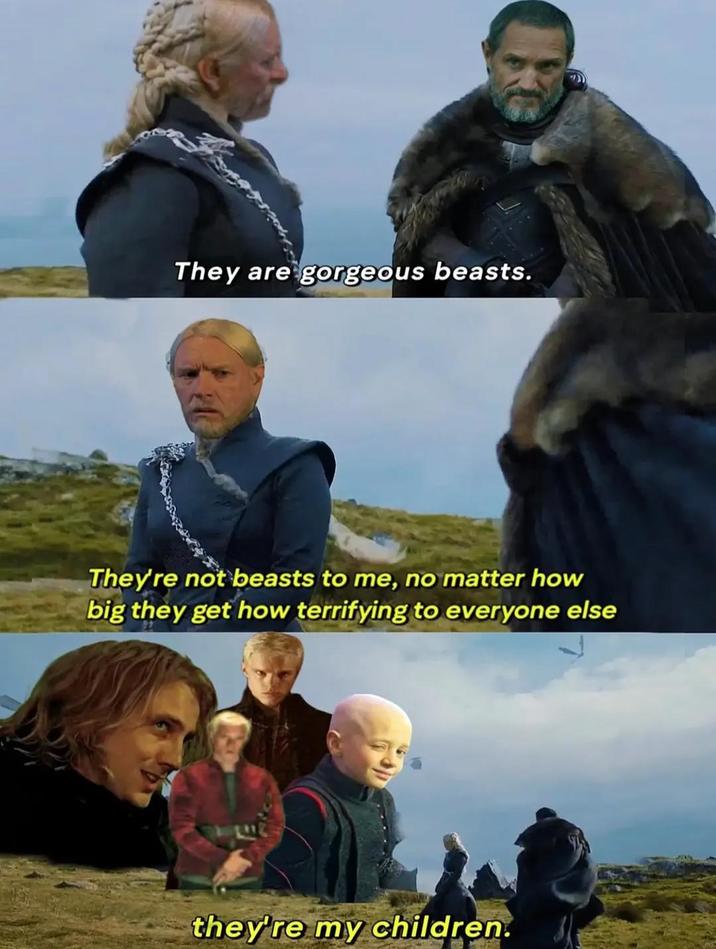 They are gorgeous beasts. They're not beasts to me, no matter how big they get how terrifying to everyone else they're my children.