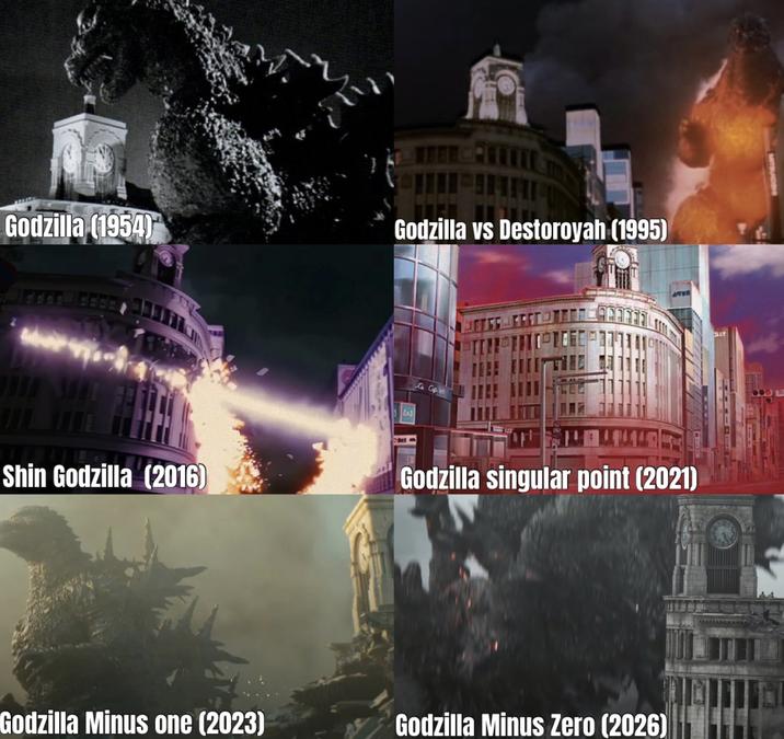 Godzilla (1954) Godzilla vs Destoroyah (1995) Shin Godzilla (2016) 3 FEE Godzilla singular point (2021) Godzilla Minus one (2023) Godzilla Minus Zero (2026) MITSUDSHI 1112