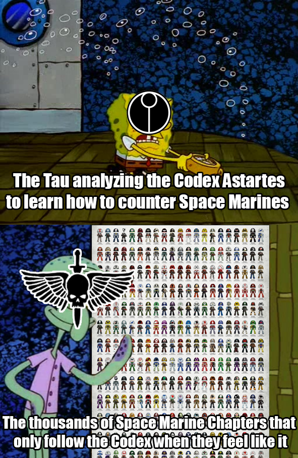 0 0 00 00 0 0 。 。 。 。。 000 The Tau analyzing the Codex Astartes to learn how to counter Space Marines AKAKKKKKKK The thousands of Space Marine Chapters that only follow the Codex when they feel like it