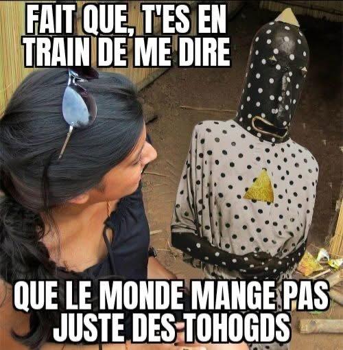 FAIT QUE, T'ES EN TRAIN DE ME DIRE QUE LE MONDE MANGE PAS JUSTE DES-TOHOGDS