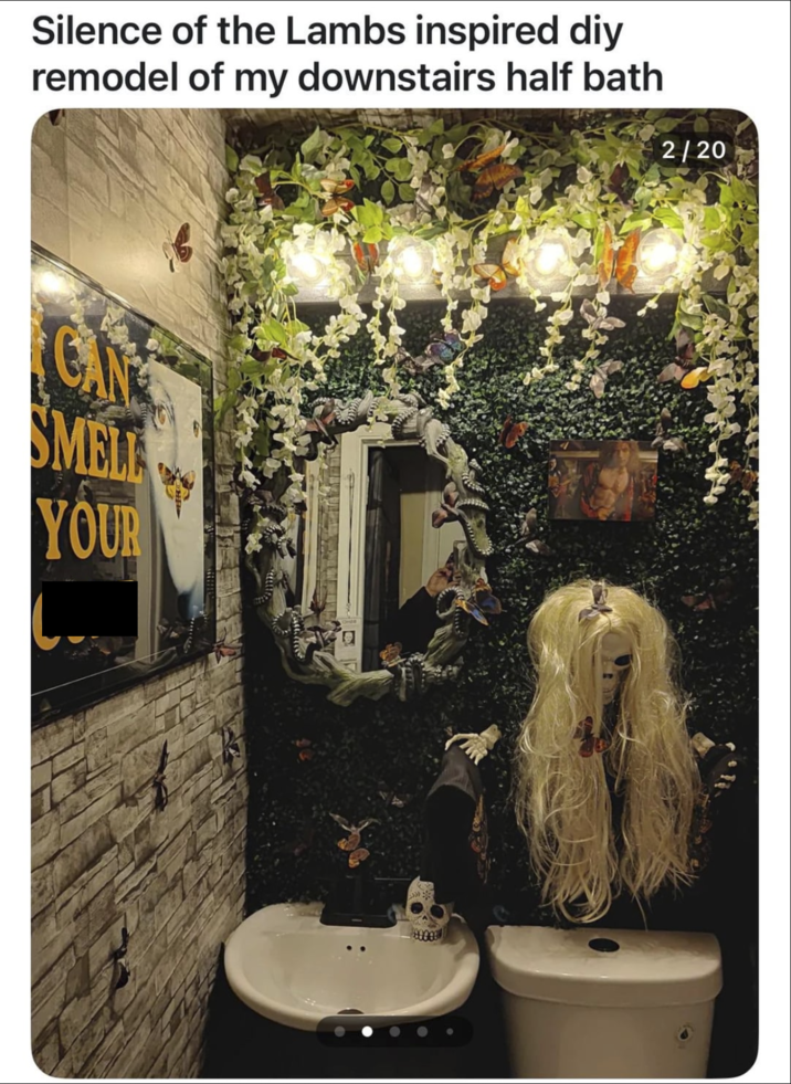Silence of the Lambs inspired diy remodel of my downstairs half bath GAN SMELL YOUR 80000 2/20