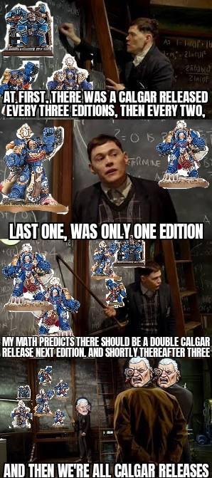 A FROPE 20 2liof AT FIRST. THERE WAS A CALGAR RELEASED EVERY THREE EDITIONS, THEN EVERY TWO, FERMINE LAST ONE, WAS ONLY ONE EDITION MY MATH PREDICTS THERE SHOULD BE A DOUBLE CALGAR RELEASE NEXT EDITION. AND SHORTLY THEREAFTER THREE AND THEN WE'RE ALL CALGAR RELEASES