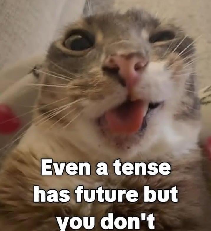 Even a tense has future but you don't