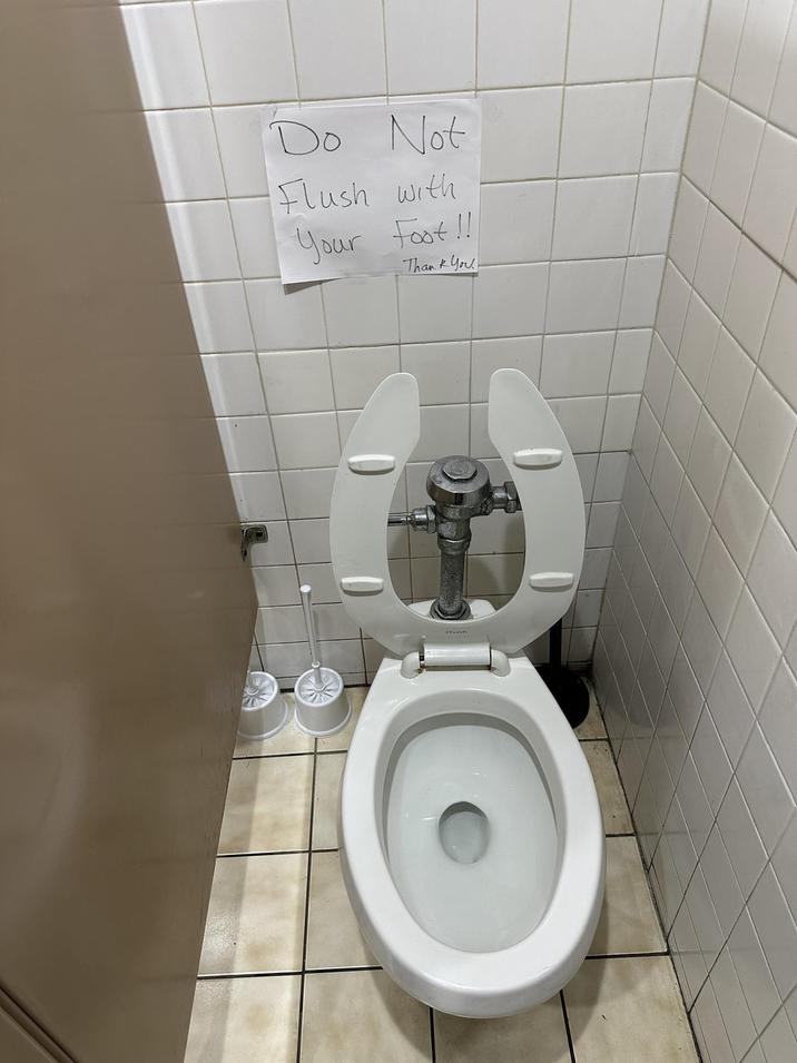 Do Not Flush with Your Foot!!! Thank You O