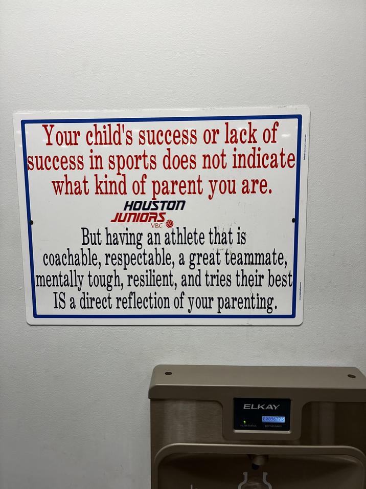 Your child's success or lack of success in sports does not indicate what kind of parent you are. HOUSTON JUNIORS VBC But having an athlete that is coachable, respectable, a great teammate, mentally tough, resilient, and tries their best IS a direct reflection of your parenting. ELKAY 00096773 FILTER STATUS BOTTLES SAVED