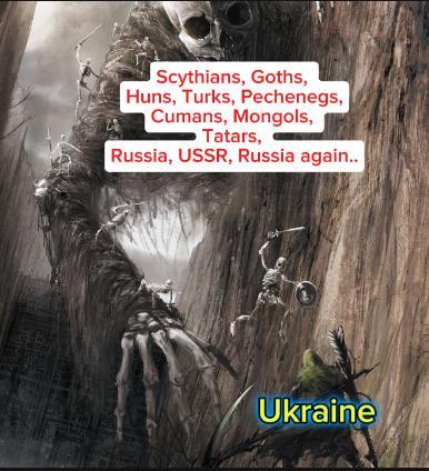 Scythians, Goths, Huns, Turks, Pechenegs, Cumans, Mongols, Tatars, Russia, USSR, Russia again.. Ukraine