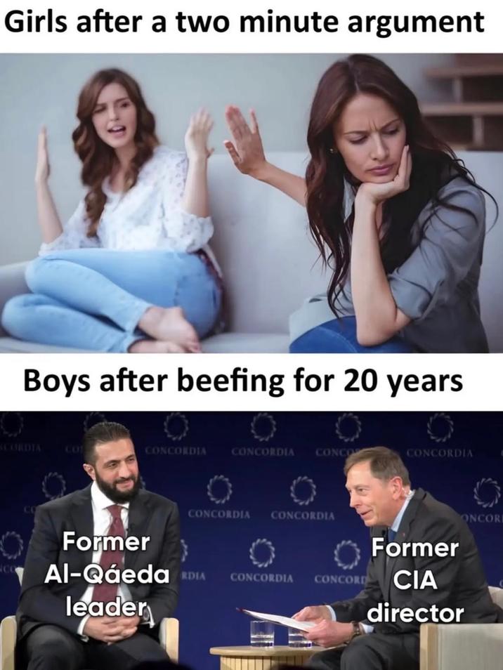 Girls after a two minute argument Boys after beefing for 20 years SCORDIA COS CONCORDIA CONCORDIA CONCO CONCORDIA CO Former CO CONCORDIA CONCORDIA ONCORE Former Al-Qaeda RDIA CONCORDIA CONCORD CIA leader director